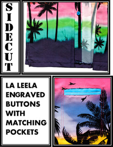 LA LEELA Shirt Casual Button Down Short Sleeve Beach Shirt Men Pocket HD 226