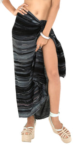 la-leela-bathing-towel-beach-womens-sarong-bikini-cover-up-Tie-dye-Black-Grey
