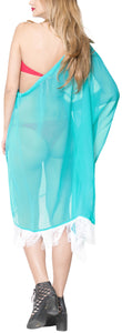 La Leela Off Shoulder Womens Swimsuit Beachwear Kimono Cover up Dress Blouse Gre