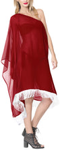 Load image into Gallery viewer, La Leela Off Shoulder Womens Swimsuit Beachwear Kimono Cover up Dress Blouse Red