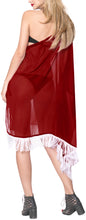 Load image into Gallery viewer, La Leela Off Shoulder Womens Swimsuit Beachwear Kimono Cover up Dress Blouse Red