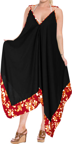 la-leela-bikini-swimwear-swimsuit-beach-cardigan-cover-ups-women-dresses-solid-Halloween Black_B566