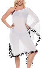 Load image into Gallery viewer, la-leela-chiffon-solid-loose-casual-cover-up-osfm-8-18-m-xl-white_557-white_b542