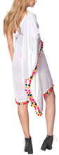 Load image into Gallery viewer, La Leela Womens Off Shoulder Beachwear Bikini Swimwear Sheer Cover up Kimono Whi