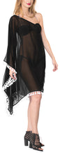 Load image into Gallery viewer, LA LEELA Women&#39;s Loose Beach Wear Bathing Suit Cover-up 1X-2X Black-AC682