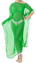 Load image into Gallery viewer, la-leela-chiffon-solid-long-caftan-vacation-girls-green_4111-osfm-14-18w-l-2x