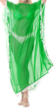 Load image into Gallery viewer, la-leela-chiffon-solid-long-caftan-vacation-girls-green_4111-osfm-14-18w-l-2x