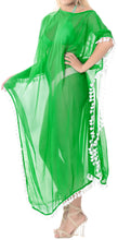 Load image into Gallery viewer, la-leela-chiffon-solid-long-caftan-vacation-girls-green_4111-osfm-14-18w-l-2x