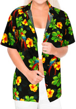 Load image into Gallery viewer, la-leela-womens-beach-casual-hawaiian-blouse-short-sleeve-button-down-shirt-multicolor-drt153