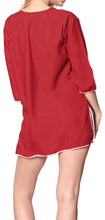 Load image into Gallery viewer, La Leela Solid Long sleeves Beach wear Pom Pom  Bikini Swimwear Cover up TOP L W