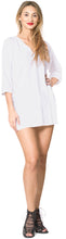 Load image into Gallery viewer, La Leela Solid Long sleeves Beach wear Pom Pom  Bikini Swimwear Cover up TOP S W