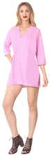 Load image into Gallery viewer, La Leela Solid Long sleeves Beach wear Pom Pom  Bikini Swimwear Cover up TOP XL