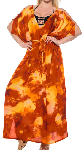 la-leela-lounge-caftan-likre-printed-resort-wear-island-party-kaftan-boho-top-blouse-lightweight-designer-cover-ups-Pumpkin Orange_B469