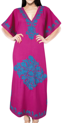 la-leela-lounge-rayon-solid-long-caftan-nightgown-women-OSFM 16-28W [XL- 4X]-Pink_B456