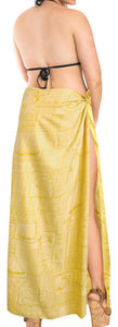 La Leela Women's Hawaiian Bikini Beach Wrap Sheer Sarong Swimming Bathing suit Beachwear Swim Dress Pareo Cover up Long 78"X42"  Yellow 906792