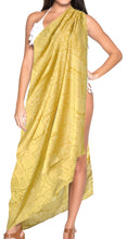 Load image into Gallery viewer, La Leela Women&#39;s Hawaiian Bikini Beach Wrap Sheer Sarong Swimming Bathing suit Beachwear Swim Dress Pareo Cover up Long 78&quot;X42&quot;  Yellow 906792