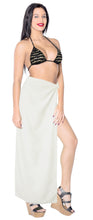 Load image into Gallery viewer, la-leela-womens-hawaiian-bikini-beach-wrap-sheer-sarong-swimming-bathing-suit-beachwear-swim-dress-pareo-cover-up-long-78x42--beige-906860
