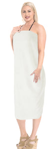 La Leela Women's Hawaiian Bikini Beach Wrap Sheer Sarong Swimming Bathing suit Beachwear Swim Dress Pareo Cover up Long 78"X42"  Beige 906860