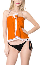 Load image into Gallery viewer, la-leela-pv-cover-up-nightwear-women-sarong-solid-30-71x8-27-dark-orange_443-orange_b370