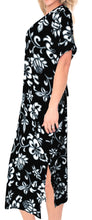 Load image into Gallery viewer, La Leela Womens button Closure MAXI Beach evening Casual Dress swimwear Caftan b