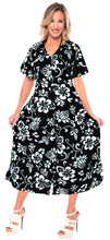 Load image into Gallery viewer, La Leela Womens button Closure MAXI Beach evening Casual Dress swimwear Caftan b