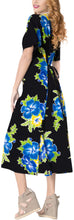 Load image into Gallery viewer, La Leela Floral Womens Beach Cover up Button Closure Evening Dress Caftan MAXI b