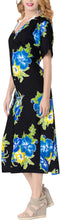 Load image into Gallery viewer, La Leela Floral Womens Beach Cover up Button Closure Evening Dress Caftan MAXI b