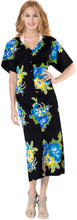 Load image into Gallery viewer, La Leela Floral Womens Beach Cover up Button Closure Evening Dress Caftan MAXI b