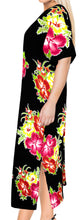Load image into Gallery viewer, La Leela Floral Womens Beach Cover up Button Closure Evening Dress Caftan MAXI r
