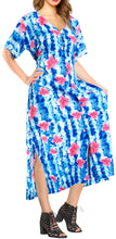 Load image into Gallery viewer, La Leela Womens Floral Beach Cover up Button Closure Evening Dress MAXI Caftan B