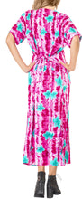 Load image into Gallery viewer, La Leela Womens Floral Beach Cover up Button Closure Evening Dress MAXI Caftan P
