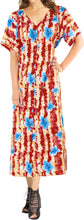 Load image into Gallery viewer, La Leela Womens Floral Beach Cover up Button Closure Evening Dress MAXI Caftan r