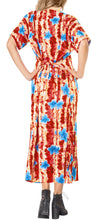 Load image into Gallery viewer, La Leela Womens Floral Beach Cover up Button Closure Evening Dress MAXI Caftan r