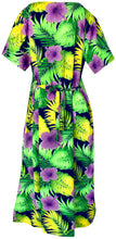 Load image into Gallery viewer, La Leela Womens Floral Beach Cover up Button Closure Evening Dress plus Caftan v