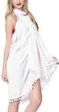 Load image into Gallery viewer, la-leela-rayon-bikini-tie-slit-cover-up-beach-sarong-solid-78x39-white_4069-1
