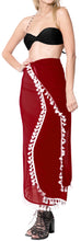 Load image into Gallery viewer, La Leela Women&#39;s Hawaiian Bikini Beach Wrap Sheer Sarong Swimming Bathing suit Beachwear Swim Dress Pareo Cover up Long 78&quot;X42&quot;  Red 906932