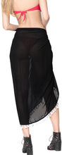 Load image into Gallery viewer, la-leela-sheer-chiffon-hawaiian-beach-bikini-sarong-solid-78x39-black_7142