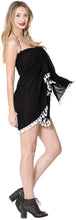 Load image into Gallery viewer, la-leela-sheer-chiffon-hawaiian-beach-bikini-sarong-solid-78x39-black_7142