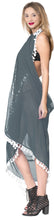 Load image into Gallery viewer, la-leela-sheer-chiffon-hawaiian-beach-dress-wrap-sarong-solid-78x39-grey_7148