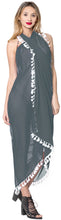 Load image into Gallery viewer, la-leela-sheer-chiffon-hawaiian-beach-dress-wrap-sarong-solid-78x39-grey_7148
