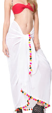Load image into Gallery viewer, la-leela-sheer-chiffon-women-swimsuit-cover-up-sarong-solid-78x39-white_1787