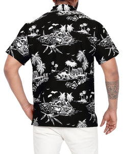 LA LEELA Men's Hawaiian Casual Short Sleevees Button Down Shirts