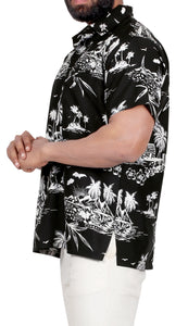 LA LEELA Men's Hawaiian Casual Short Sleevees Button Down Shirts