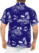 Load image into Gallery viewer, LA LEELA Shirt Casual Button Down Short Sleeve Beach Shirt Men Aloha Pocket shirt Blue_W420