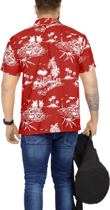 LA LEELA Men's Hawaiian Casual Short Sleevees Button Down Tropical Shirts
