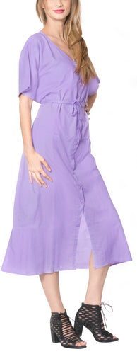 la-leela-bikini-swimwear-swimsuit-beach-cardigan-cover-ups-women-dresses-solid-Violet_B244