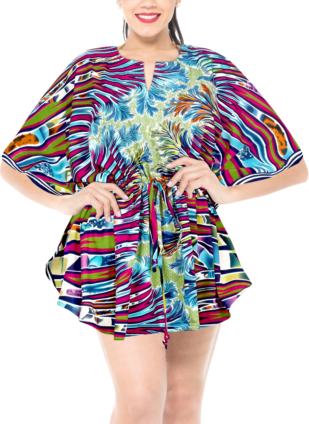 la-leela-bikni-swimwear-soft-fabric-printed-beachwear-loose-cover-up-OSFM 16-28W [XL- 4X]-Scary Purple_B217