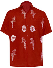 Load image into Gallery viewer, la-leela-mens-beach-hawaiian-casual-aloha-button-down-short-sleeve-shirt-red_w862