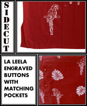 Load image into Gallery viewer, la-leela-mens-beach-hawaiian-casual-aloha-button-down-short-sleeve-shirt-red_w862