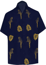 Load image into Gallery viewer, la-leela-mens-beach-hawaiian-casual-aloha-button-down-short-sleeve-shirt-Navy Blue_W861